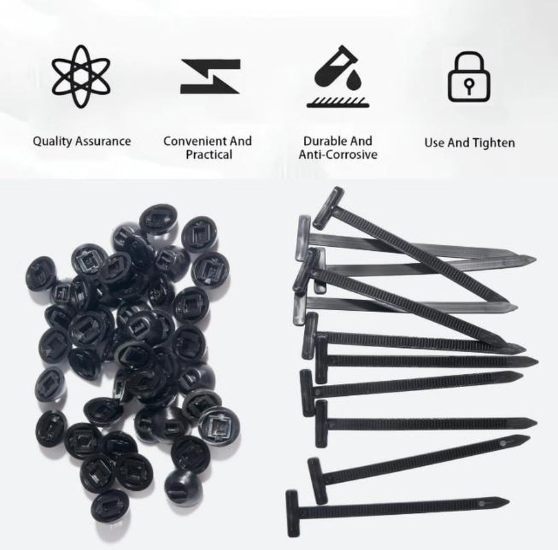 Nylon Universal Cable Tie Buckle, Heavy Duty Self-Locking Nylon Zip Ties Holder, Multipurpose Plastic Cable Ties Tool for Car Daily Repair(100Pcs)