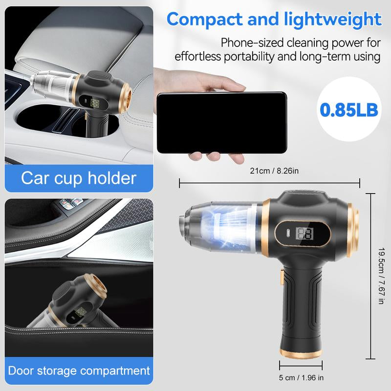 Belibuy Portable Cordless Handheld Vacuum Cleaner, 19000Pa Powerful Vacuum Cleaner, 6-In-1 Portable Vacuum Cleaner with Smart Display Screen, Suitable for Cars, Homes, Offices, and Pets. #Fathersdaygift
